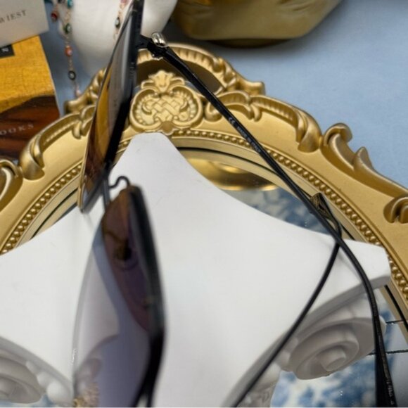 🆕 ALEXANDER MCQUEEN 🧿 NWOT AM0366S Black Wire Rimmed Butterfly Shaped Glasses - Picture 6 of 13